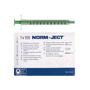 2-Part Norm-Ject 1ml Dose Saver Syringe - Green (HSW-A1) (1 Box of 100 Syringes)